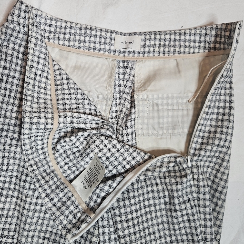 Wilfred by Aritzia Black White Gingham Check Pants Women’s Size 2 - Picture 6 of 9